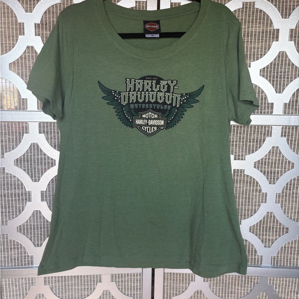 Harley-Davidson Olive Graphic Blouse